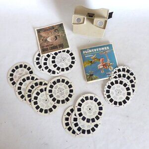 VINTAGE 1951 VIEW MASTER SAWYERS PROJECTOR MOON LANDING FLINTSTONES 14 REELS
